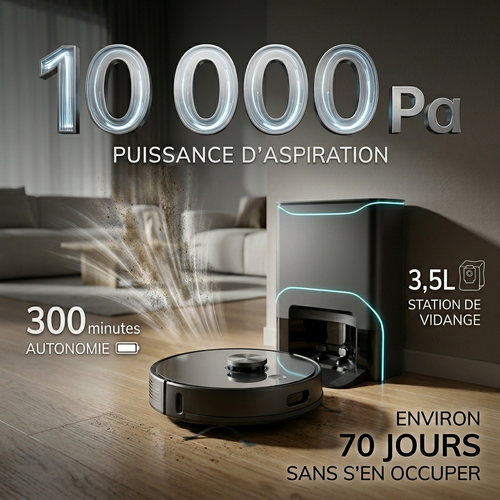 T20S  Aspirateur robot haut de gamme et laveur autonome avec vidage automatique